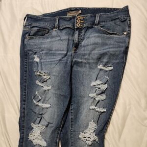 Torrid Women's Distressed Skinny Jeans - Medium Blue
